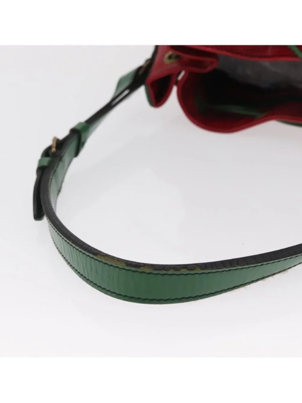 Authentic LOUIS VUITTON Epi Petit Noe Shoulder Bag Bicolor Green Red LV